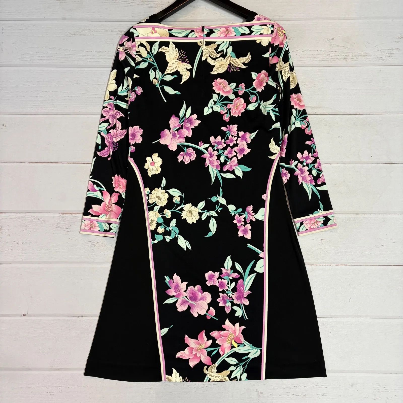 極美品✨ 近年 LEONARD レオナール カンカン素材 ワンピース 花柄