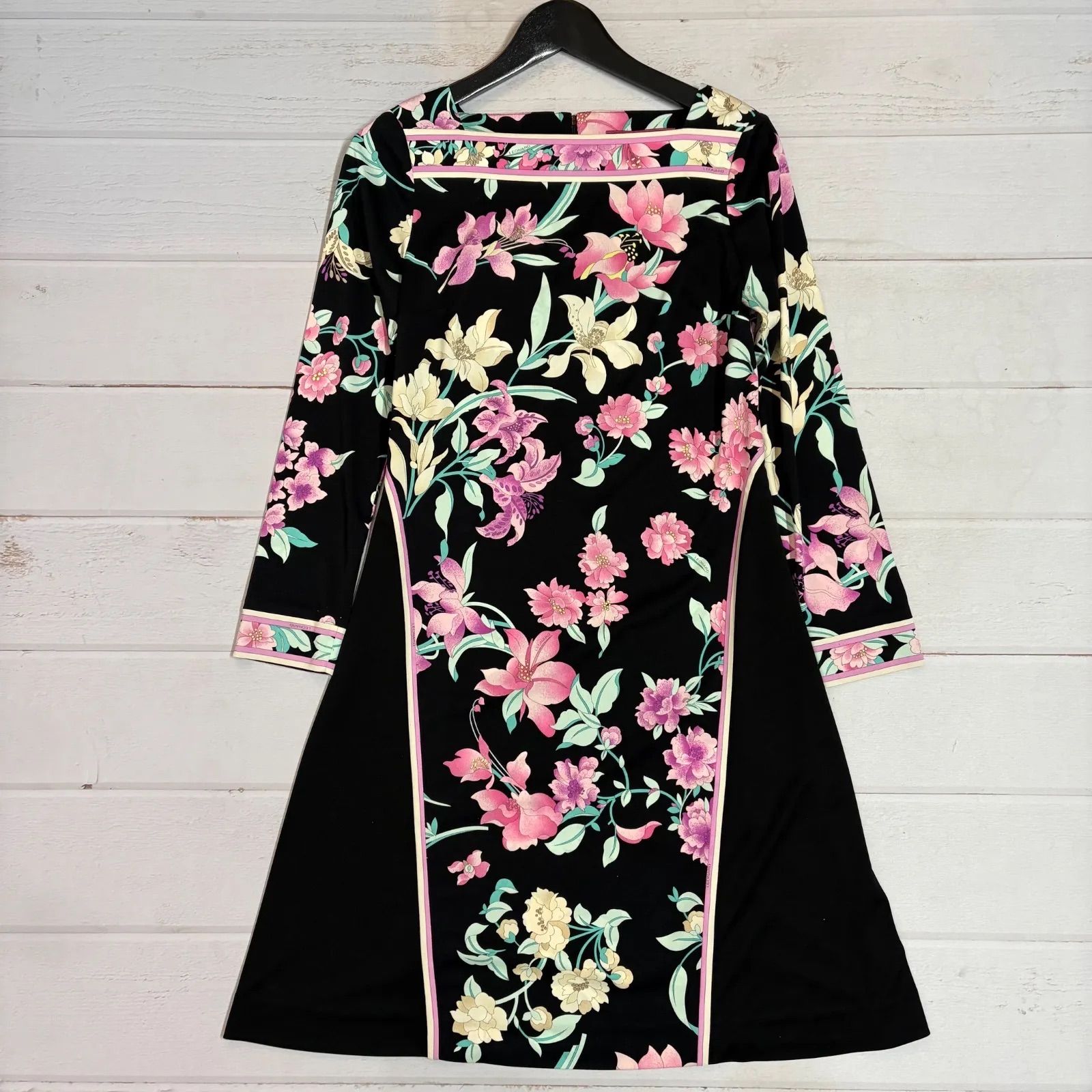 極美品✨ 近年 LEONARD レオナール カンカン素材 ワンピース 花柄