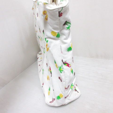 パーリーゲイツ PEARLY GATES ジャックバニー Jack Bunny バカンス柄 大容量 ハンド トート バッグ ボストン キャンバス 白 ホワイト ゴルフ