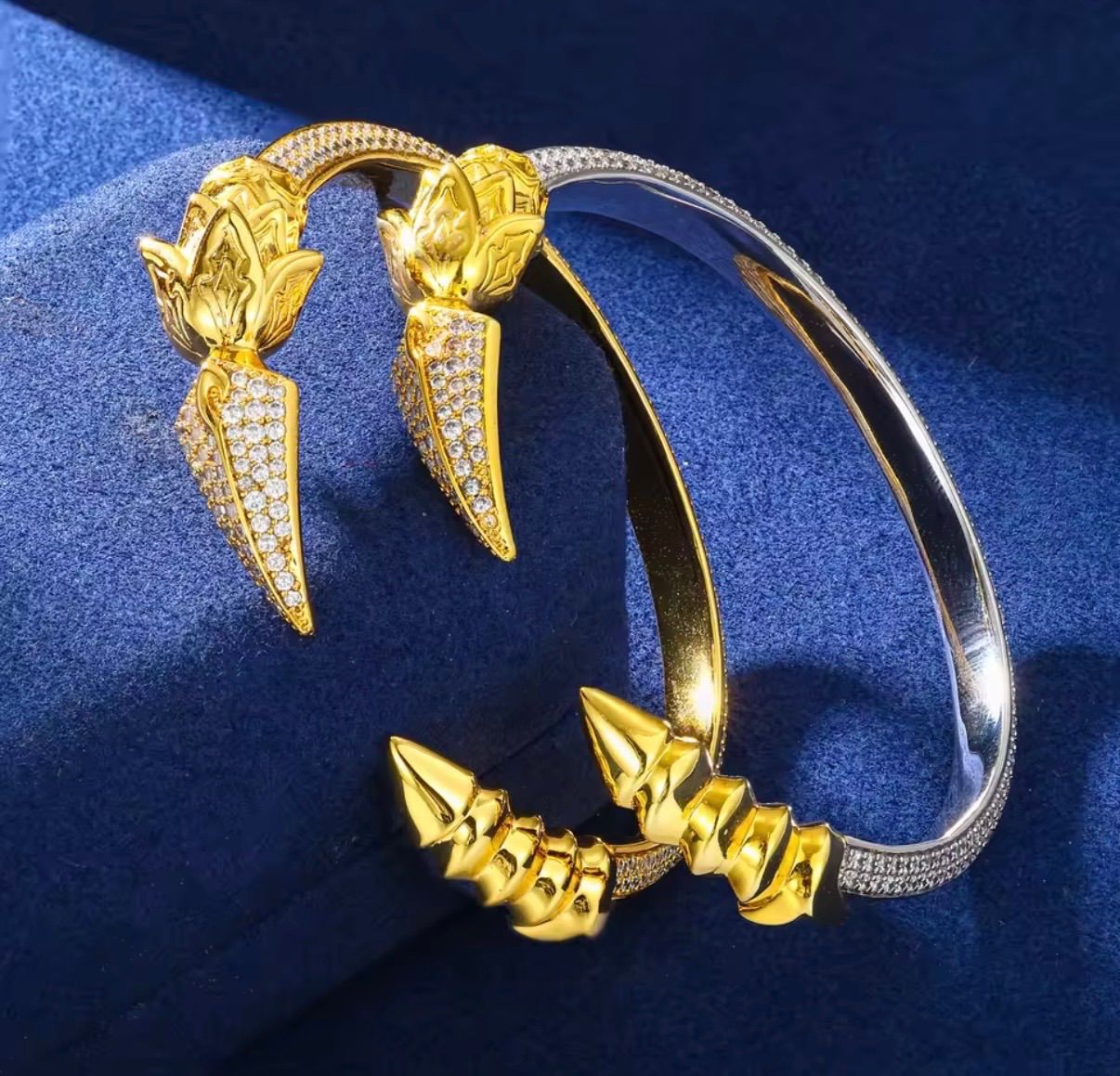 三つの象徴を宿す、特別な一本】モアサナイト×S925 鷹 蓮 龍 デザイン