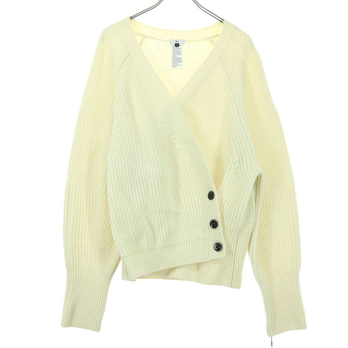 Sov. ソブ 長袖 カシュクール ニットカーディガン 38 ホワイト レディース 古着