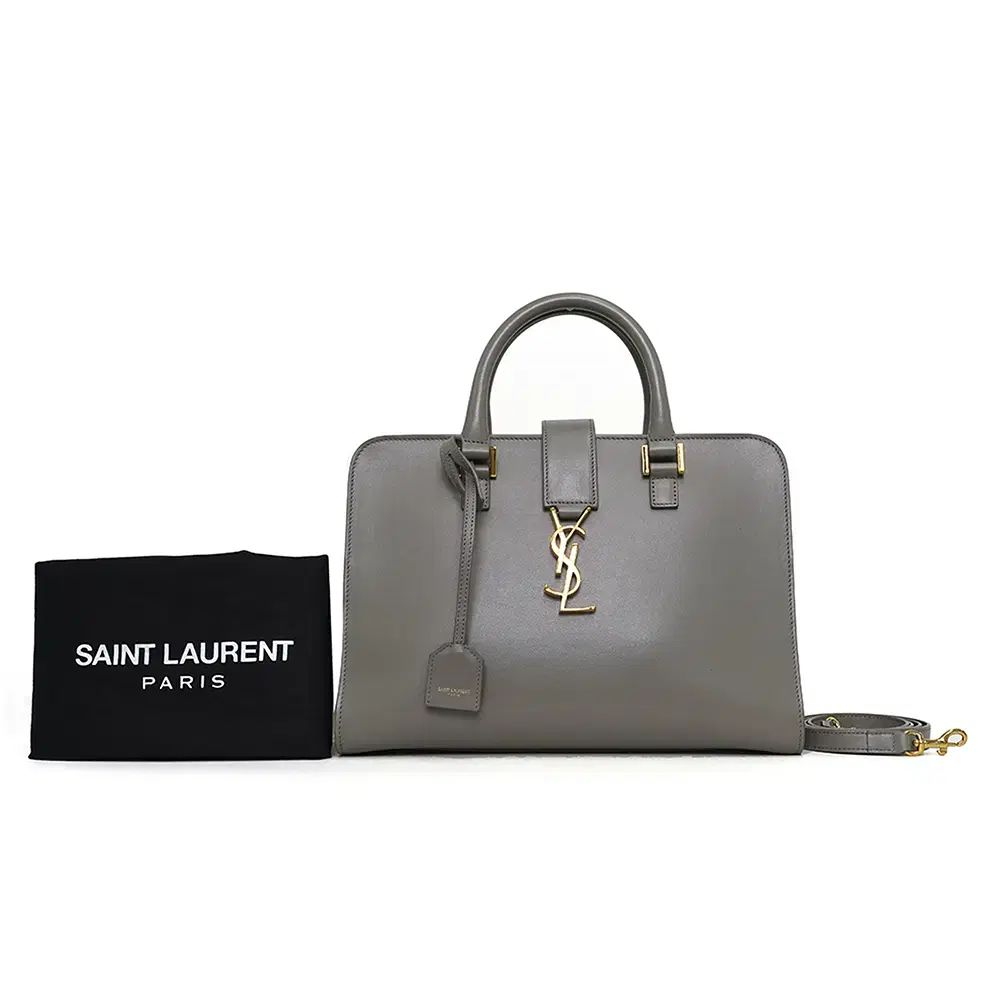 ブランド サンローラン モノグラム カバス スモール ゴールド オイスター グレー 472469