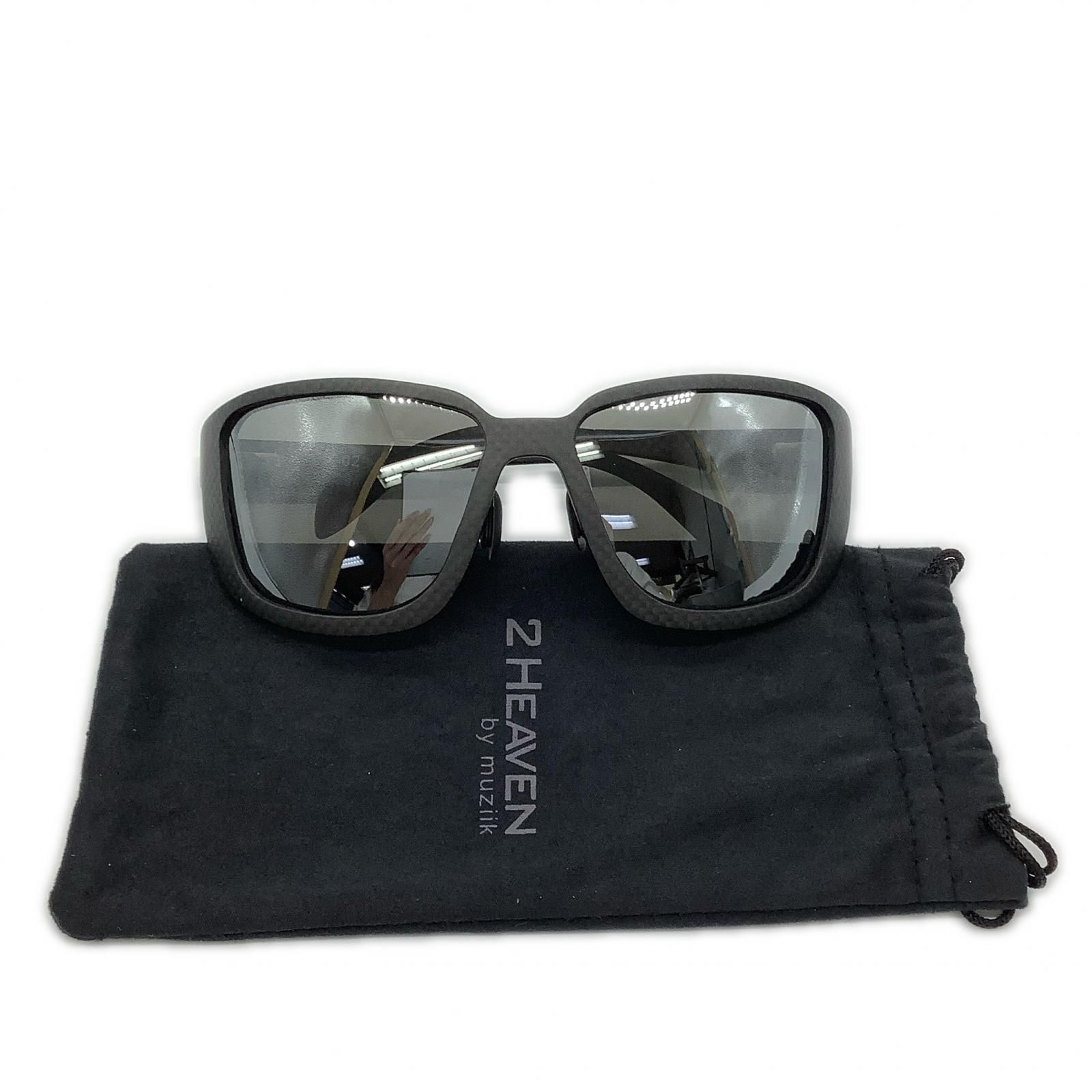 ムジーク MUZIIK サングラス ブラウン系 2 HEAVEN 2ヘブン X02 総柄 収納ポーチ付き