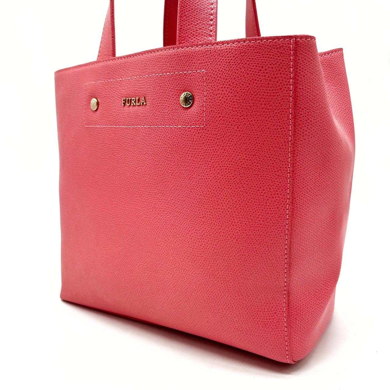 良品】 FURLA フルラ ハンドバッグ トートバッグ レザー 革 ピンク 