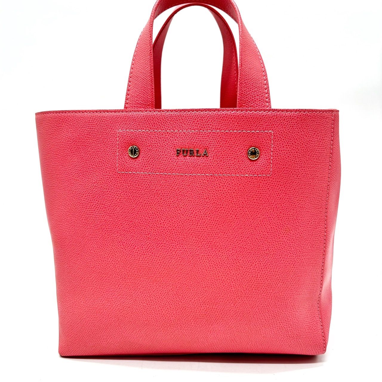 良品】 FURLA フルラ ハンドバッグ トートバッグ レザー 革 ピンク 