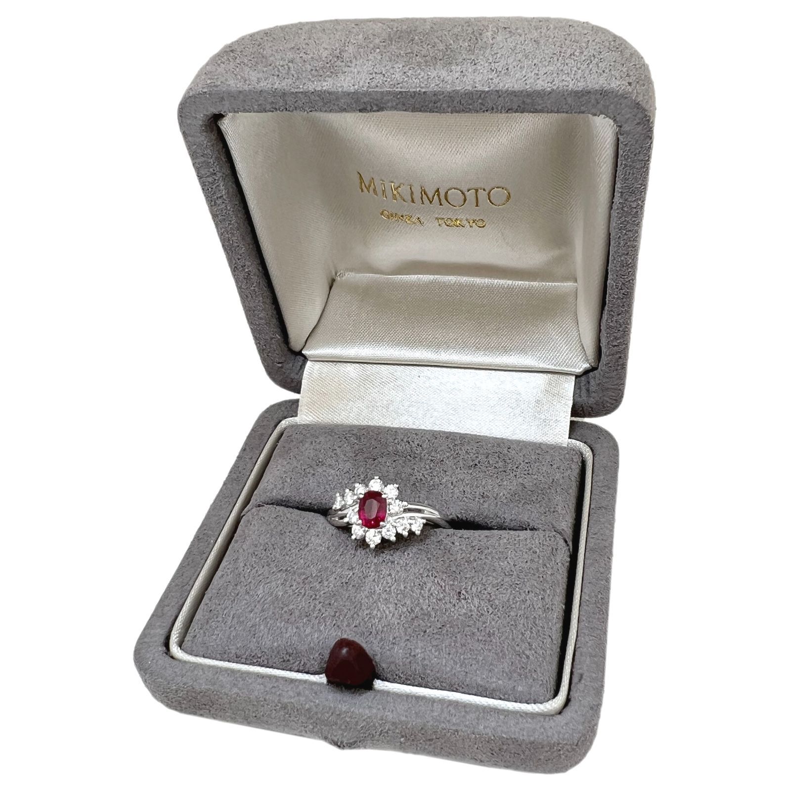 美品　Pt900 ピンクダイヤモンド &ダイヤモンド　リング指輪 11号ミキモト 美品 Pt900 ピンクダイヤモンド &ダイヤモンド リング指輪 11号