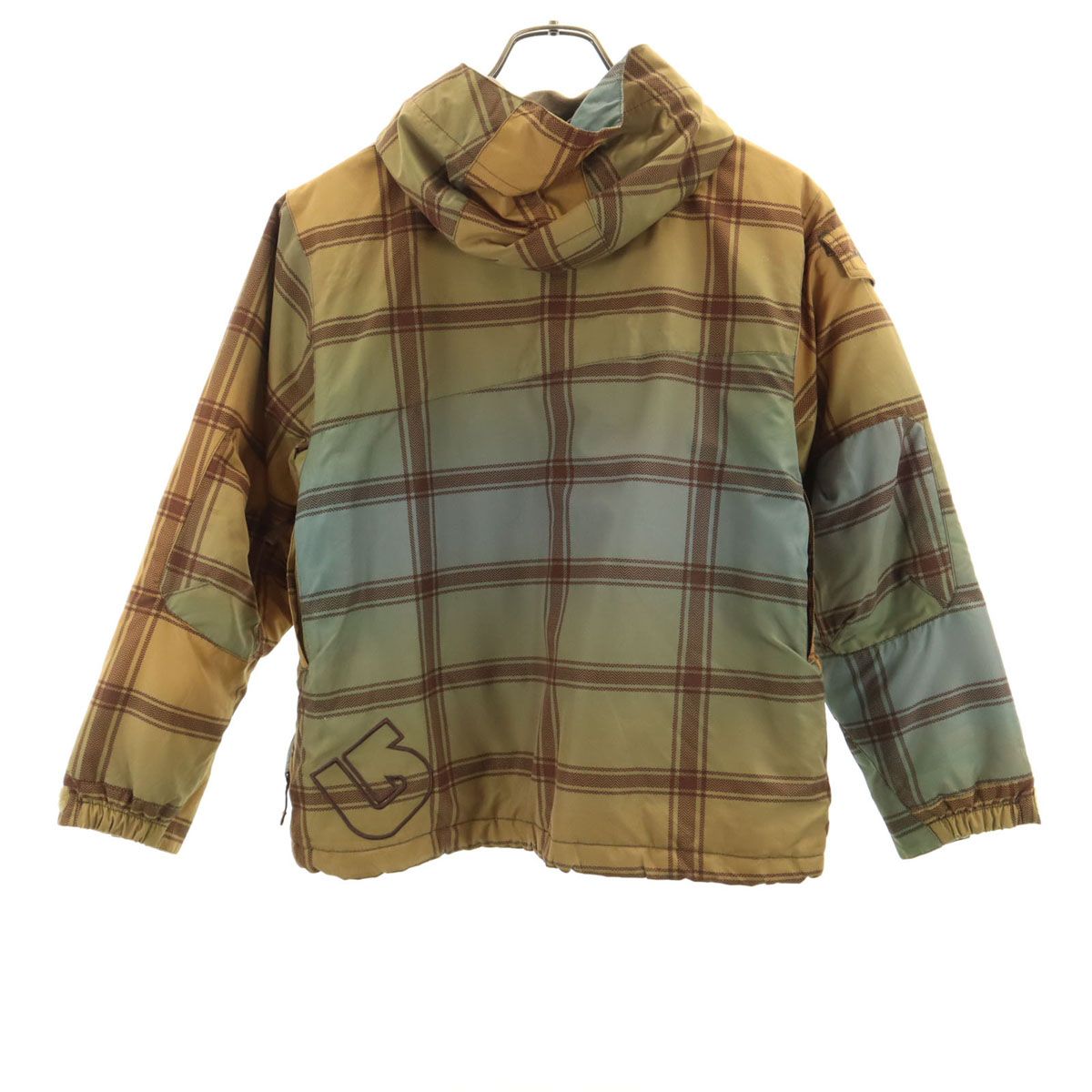 バートン チェック柄 セットアップ スキーウェア ジャケット ビブパンツ ブルー バートン チェック柄 セットアップ スキーウェア ジャケット