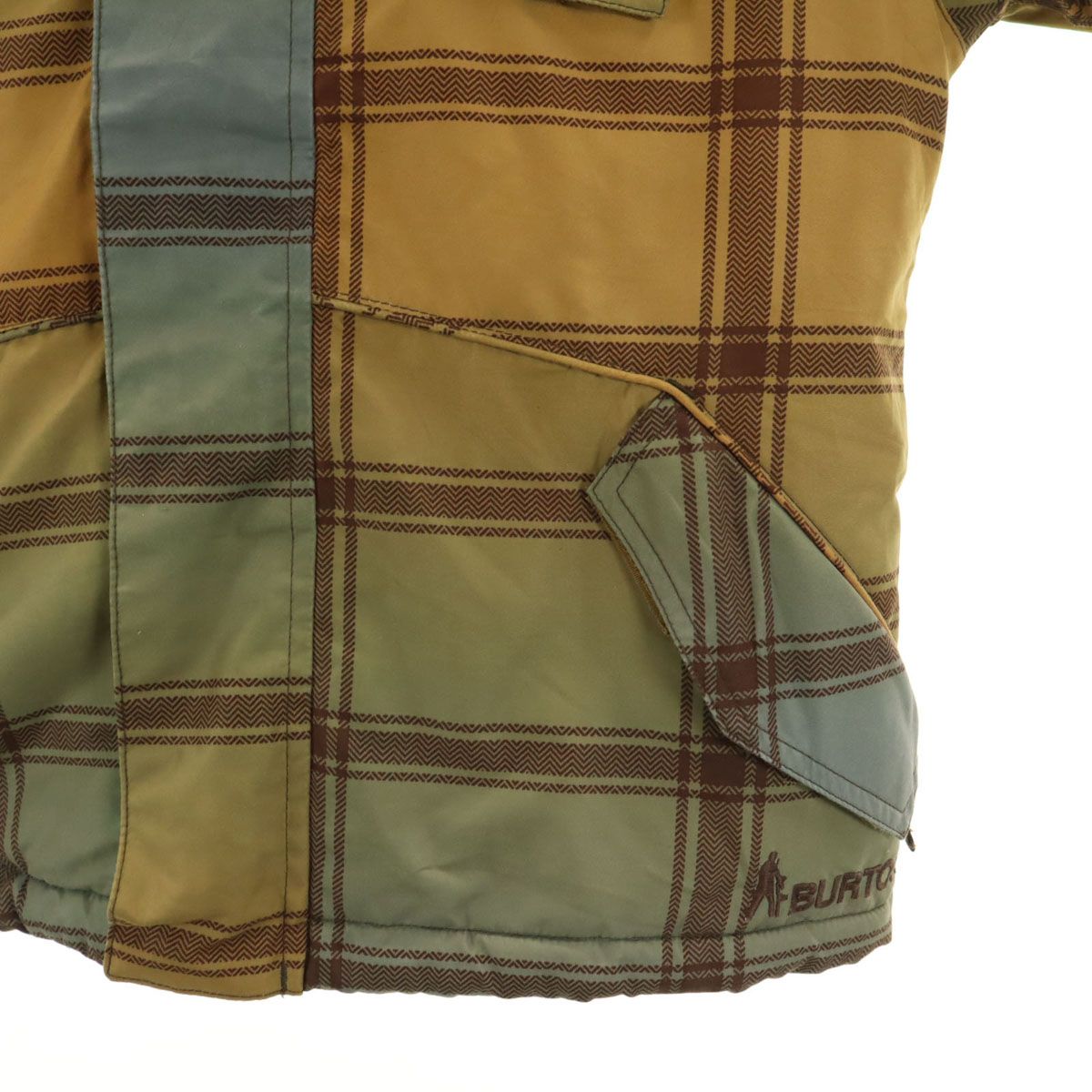 BURTON バートン チェック柄 スノーボード ジャケット M イエロー系