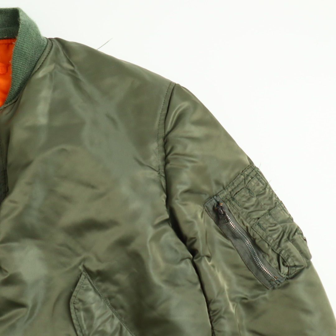 80s USA製 ALPHA INDUSTRIES MA-1 カーキ XL 短丈 ブルゾン フライト