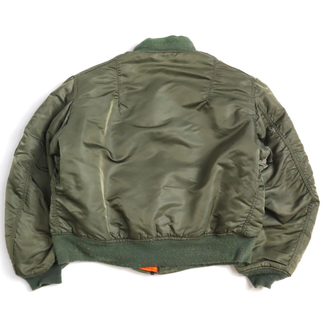 ALPHA 80s USA製 米軍実物準拠 タグなし MA-1 短丈 y2k 80s USA製 ALPHA INDUSTRIES MA-1 カーキ XL 短丈 ブルゾン フライト
