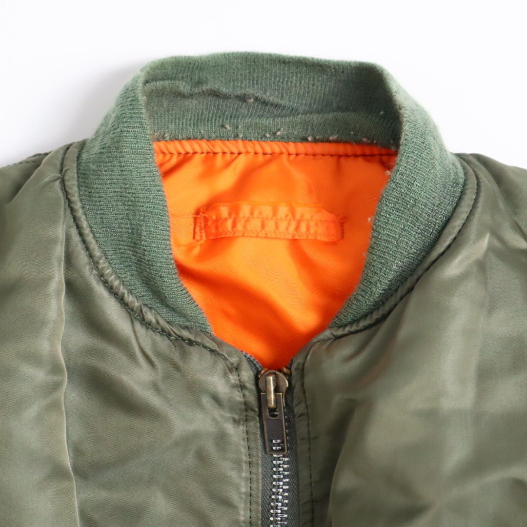 80s USA製 ALPHA INDUSTRIES MA-1 カーキ XL 短丈 ブルゾン フライト