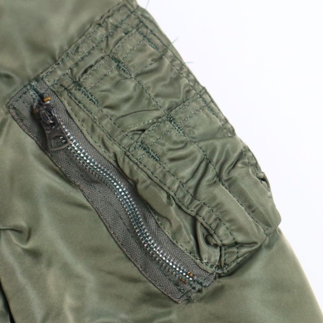 80s USA製 ALPHA INDUSTRIES MA-1 カーキ XL 短丈 ブルゾン フライト