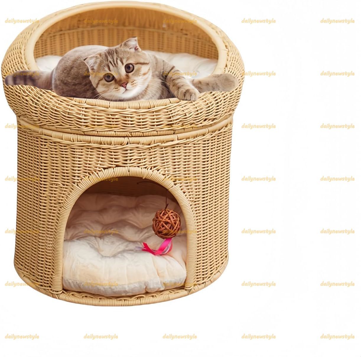 人気推薦◇ペットハウス サイドテーブル 猫ハウス 天然素材 藤編み