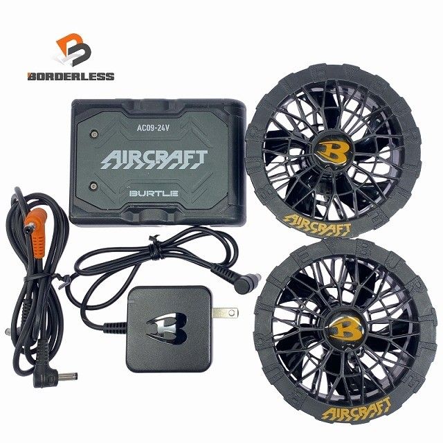 品セット BURTLE バートル 24 V エアークラフト バッテリー AC 09 ファン 充電アダプタケーブル118308