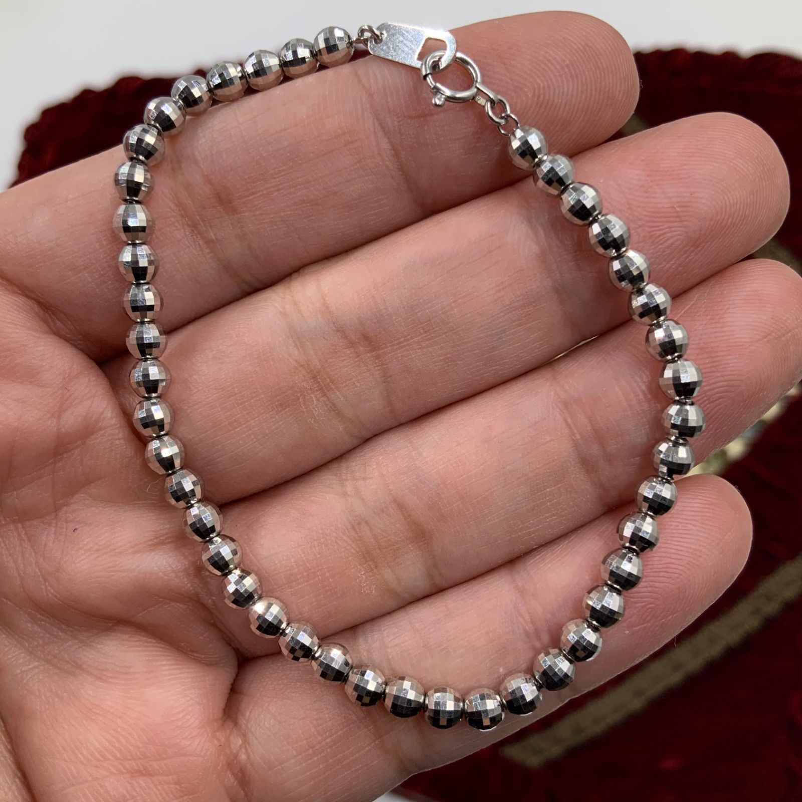Pt 850 ミラーボール ブレスレット 10 1 g 約18 cm