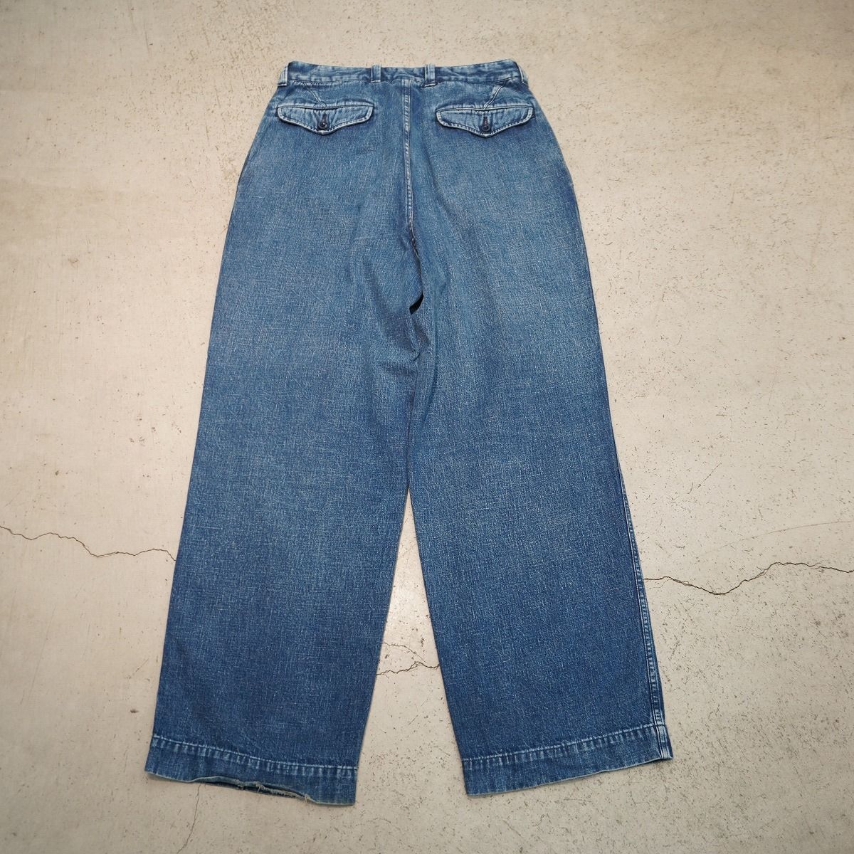 23SS ULTERIOR アルテリア NEPPED OLD DENIM 52 TROUSERS BLUE デニム