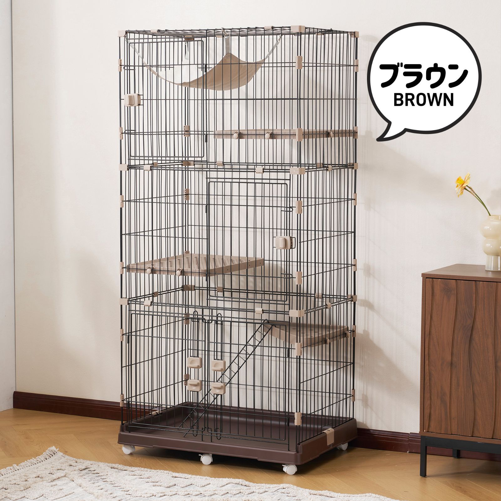 仕様アップデート両開きドア登場】猫 ケージ キャットケージ 3段 多頭 