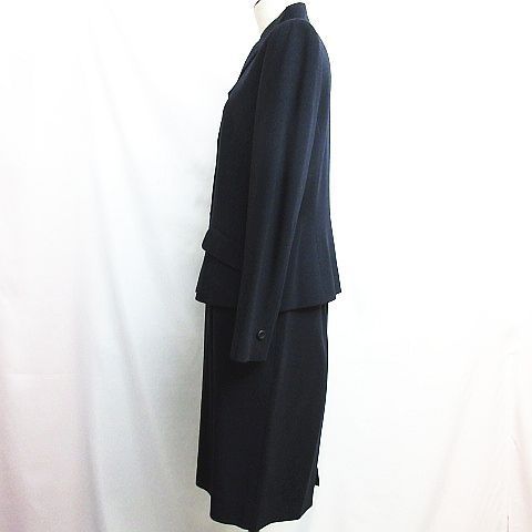 miss ashida ミスアシダ お受援スーツ セットアップ 羊毛 ウール ジャケット スカート 11 ネイビー 紺色 レディース E393L