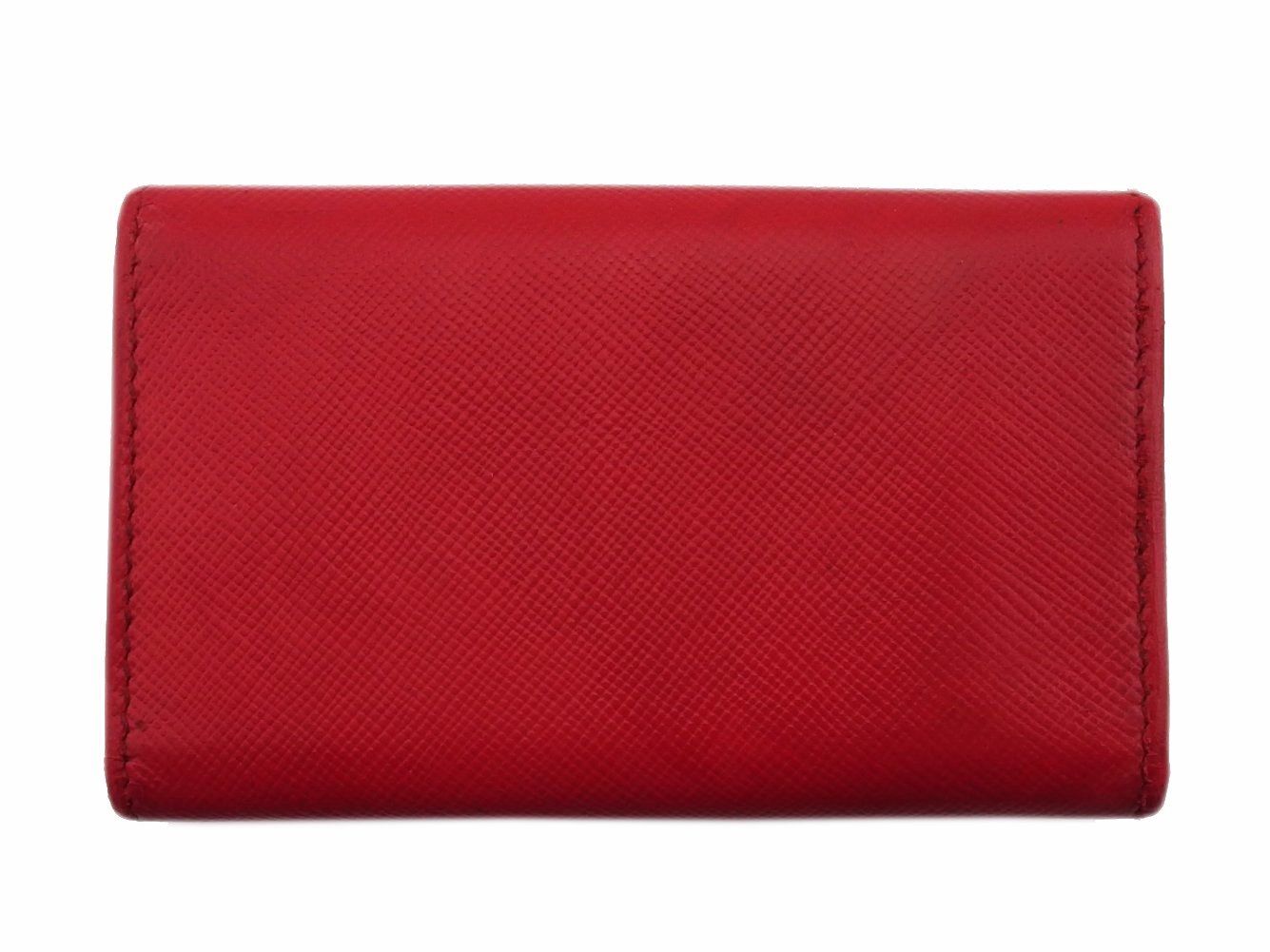 最大20％OFF】プラダ PRADA キーケース トライアングルロゴ レッド