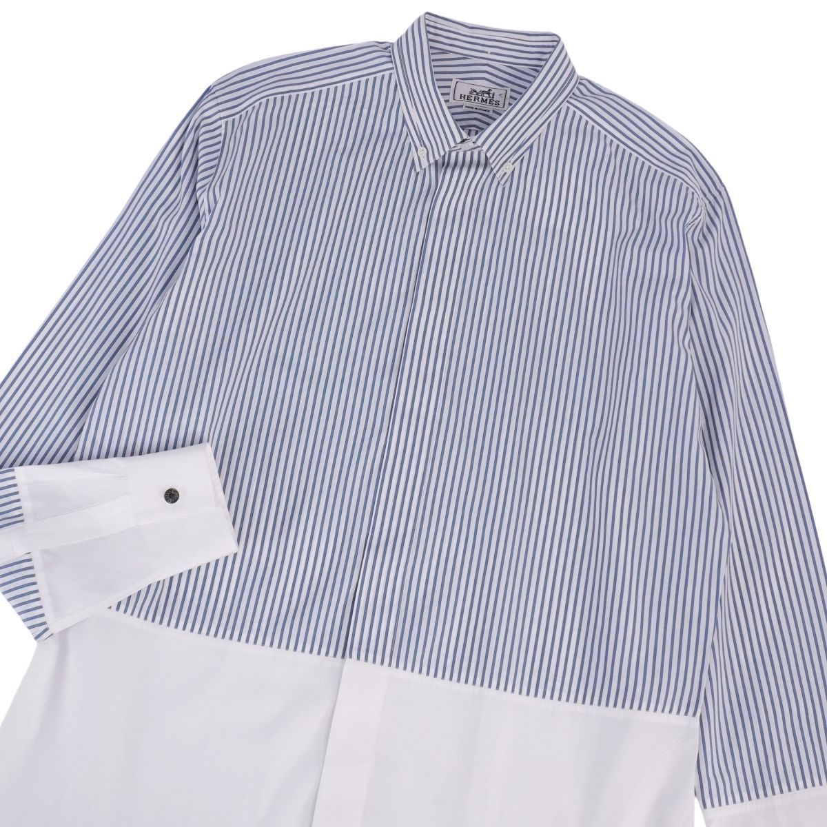 入手困難✨ エルメス HERMES セリエボタン 長袖シャツ チェック M 入手