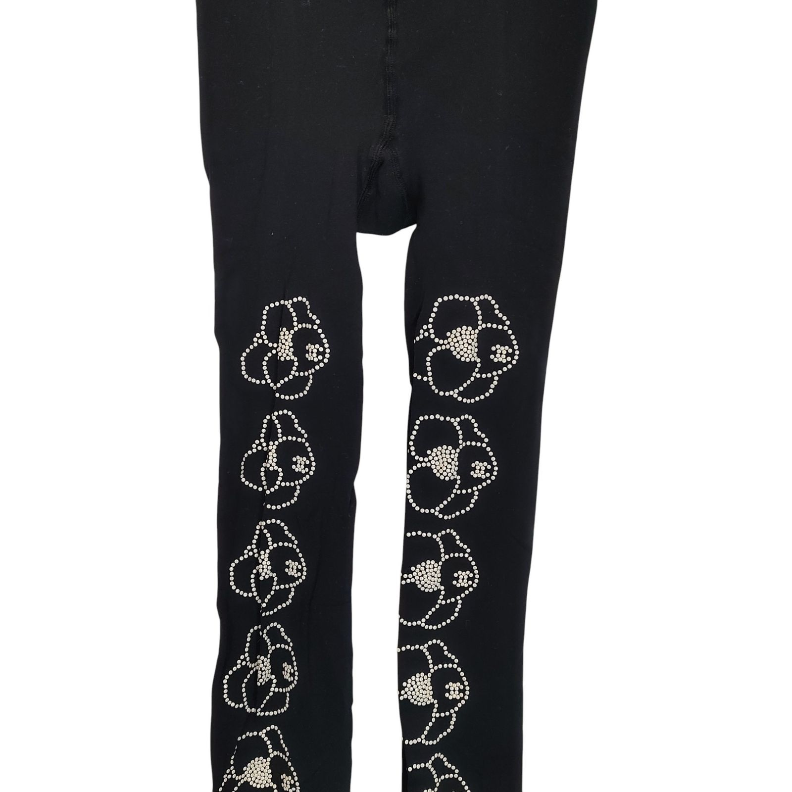  CHANEL シャネル ココマーク フラワー ストッキング レギンス F ブラック ホワイト レディース その他 パンツ