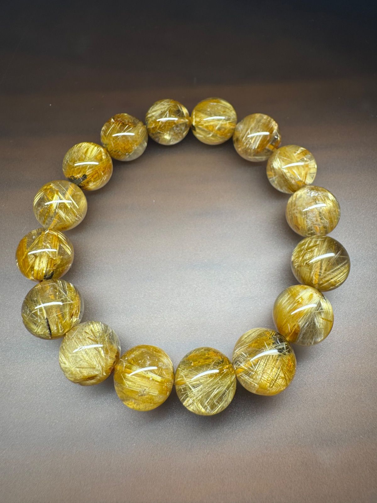 SSS 13.6㎜ ヘマタイトイン 太陽放射タイチンルチル 腕周り18㎝