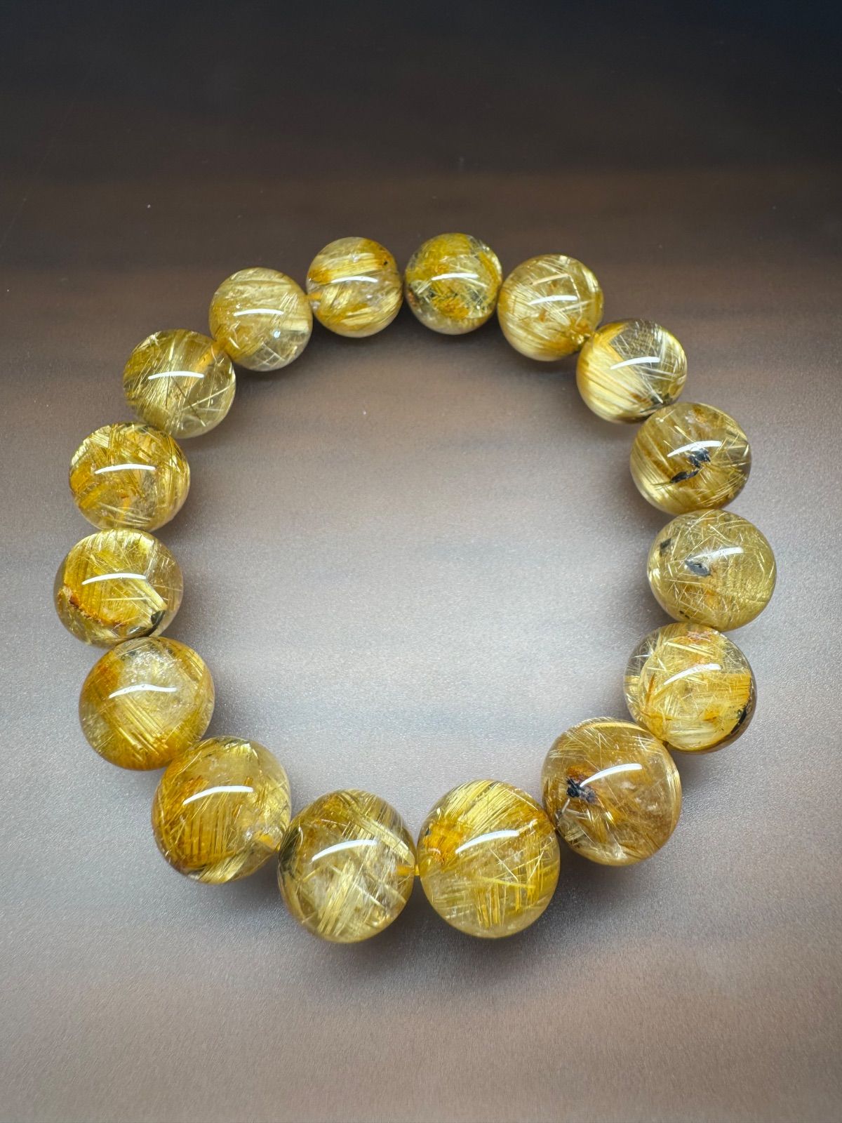 SSS 13 6㎜ ヘマタイトイン 太陽放射タイチンルチル 腕周り18㎝