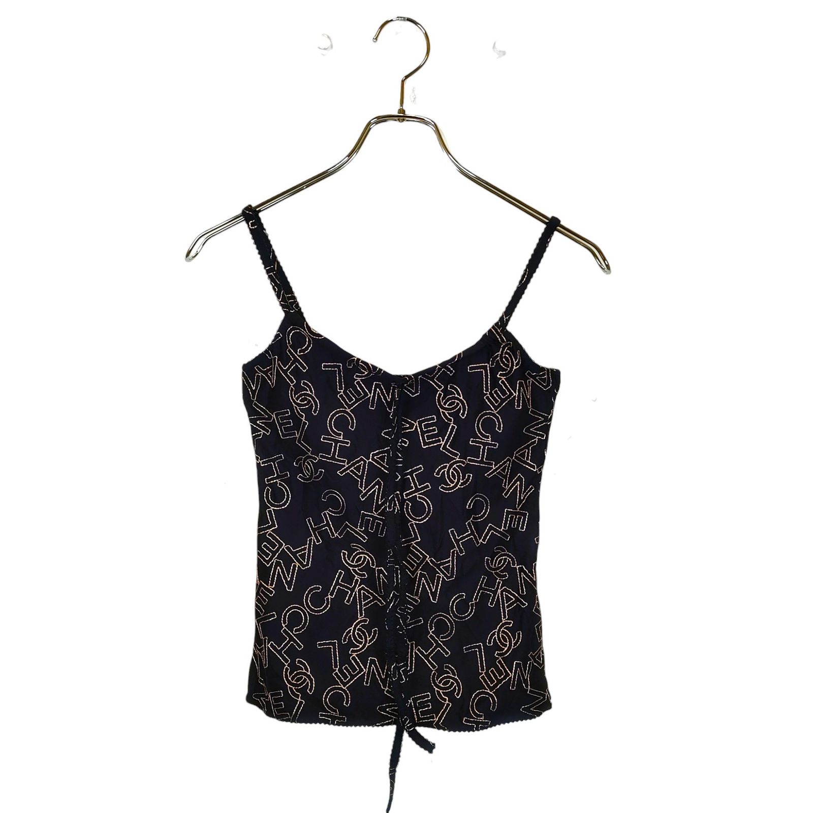 CHANEL シャネル 05A ココマーク キャミソール トップス P26459V16332 34 ブラック ベージュ レディース