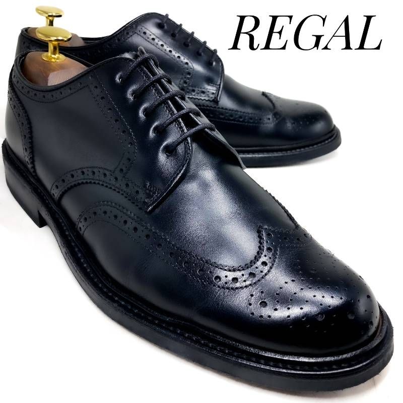 REGAL 黒色ビジネスシューズ　25 REGAL リーガル 靴 メンズ フォーマル 紳士靴 内羽根 ストレートチップ