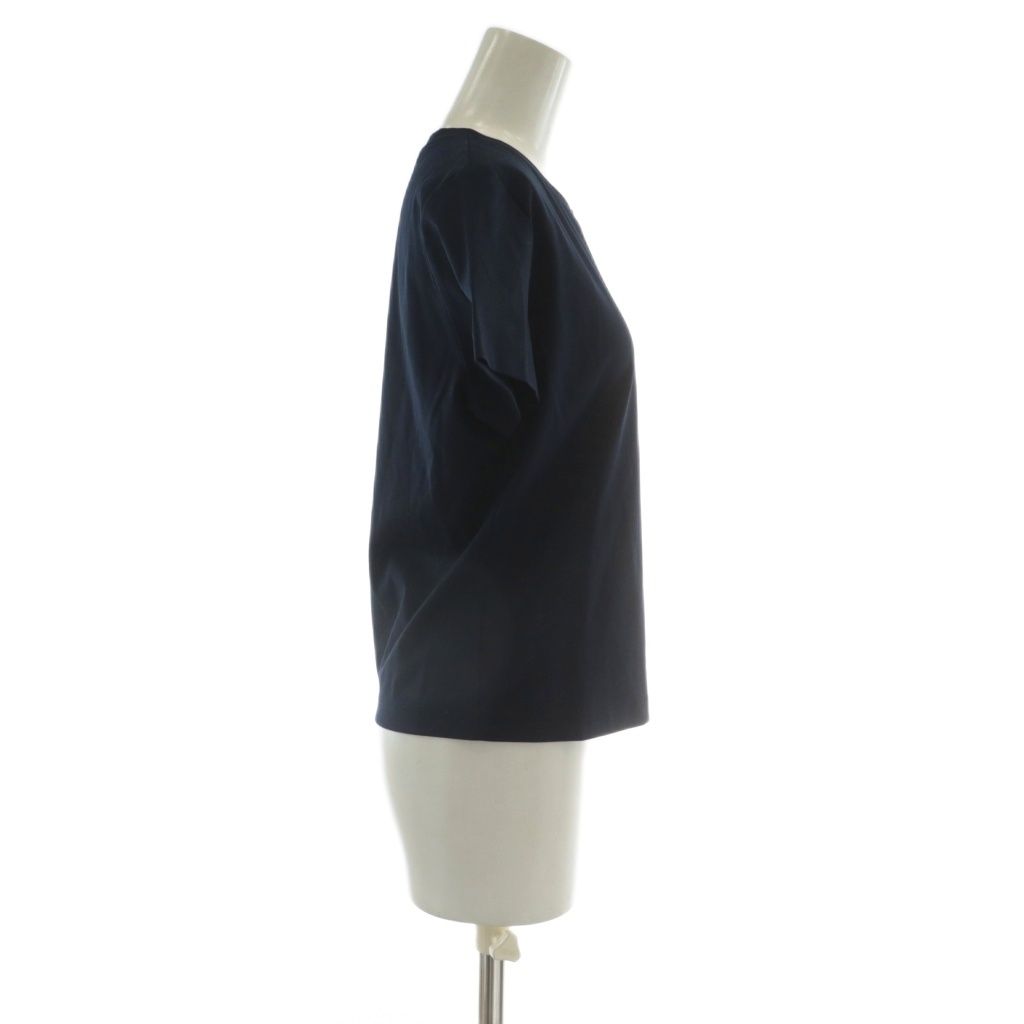 フォクシー FOXEY Tシャツ カットソー 半袖 クルーネック ロゴ 刺繍 40 M 紺 ネイビー 40805-SB0A02SIE XZ GY18