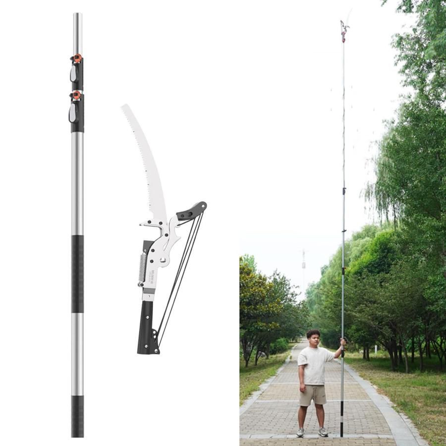 超軽量伸縮式高枝鋏 高枝切りバサミ 3M 5M 6M 剪定ばさみ 枝切り鋏 SK5 炭素刃 高枝切りノコギリ園芸 はさみ 鋸付き 切断径40mm 強力 剪
