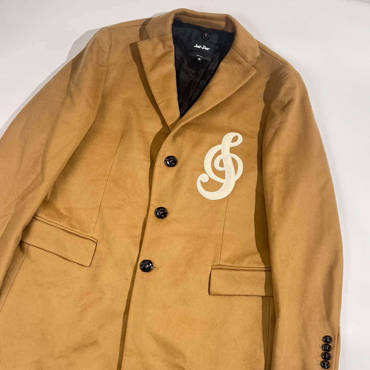 イタリア製 JUST DOM ジャストドン チェスターコート M ベージュ メンズ