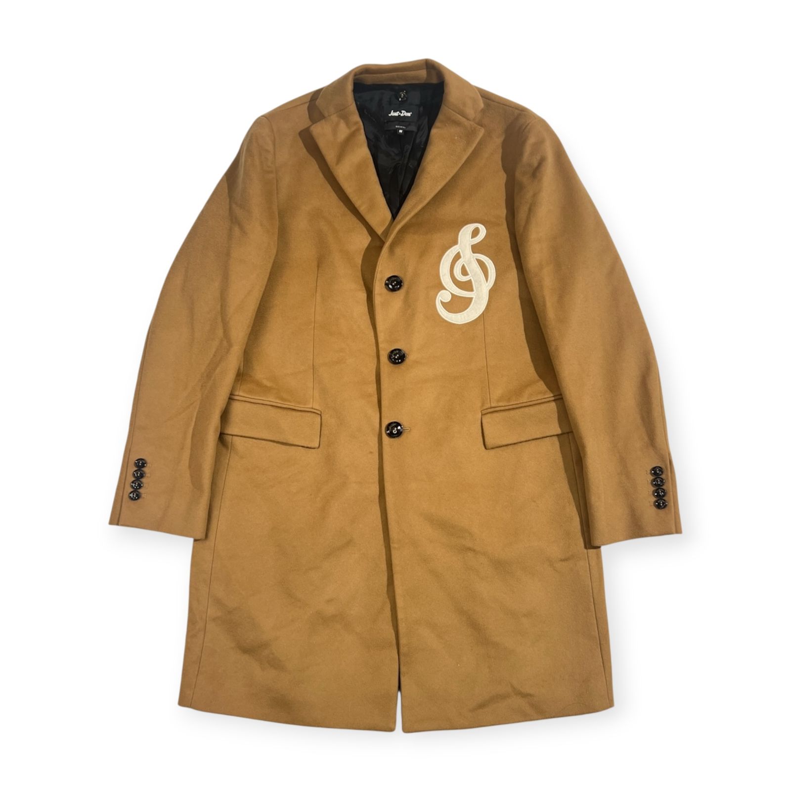 イタリア製 JUST DOM ジャストドン チェスターコート M ベージュ メンズ