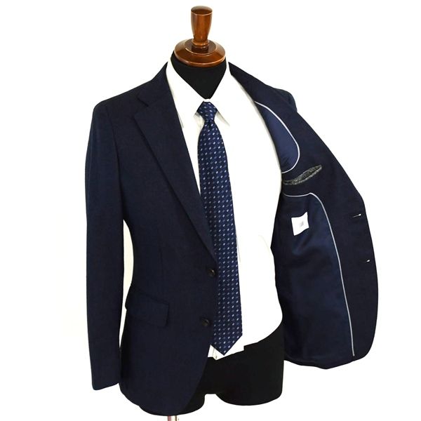 スーツセレクト 2つボタン シングルスーツ S Y4 ダークネイビー 濃紺 袖口4つ釦 本切羽 SLGP1802 合物 春秋 5XK007 メンズビジネス 202511