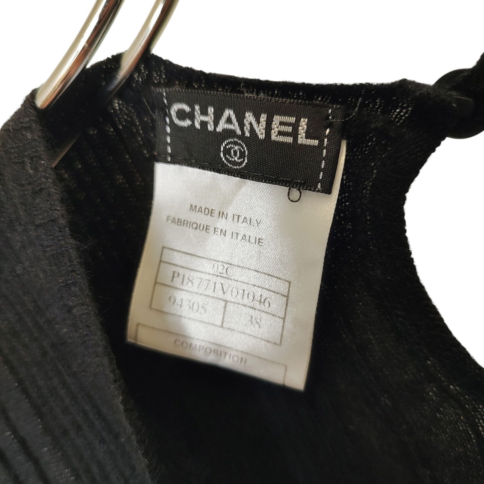  CHANEL シャネル 02 C カシミヤ シルク ノースリーブ ニット セーター 38 ブラック レディース ノースリーブ ニット セーター