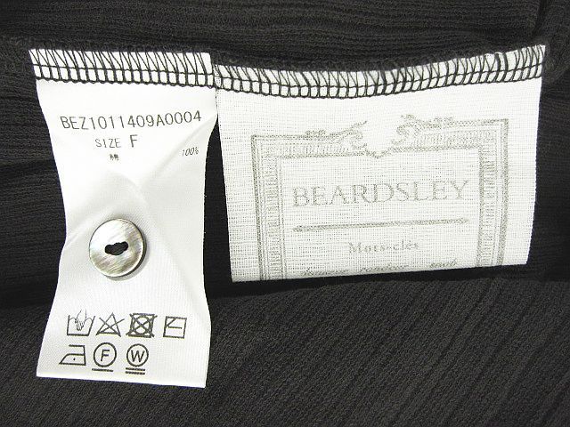  ビアズリー 長袖 ワンピース 綿100％ グレー系 チャコール 無地 サイズF L 0002-1113-3 長袖 七分袖 その他