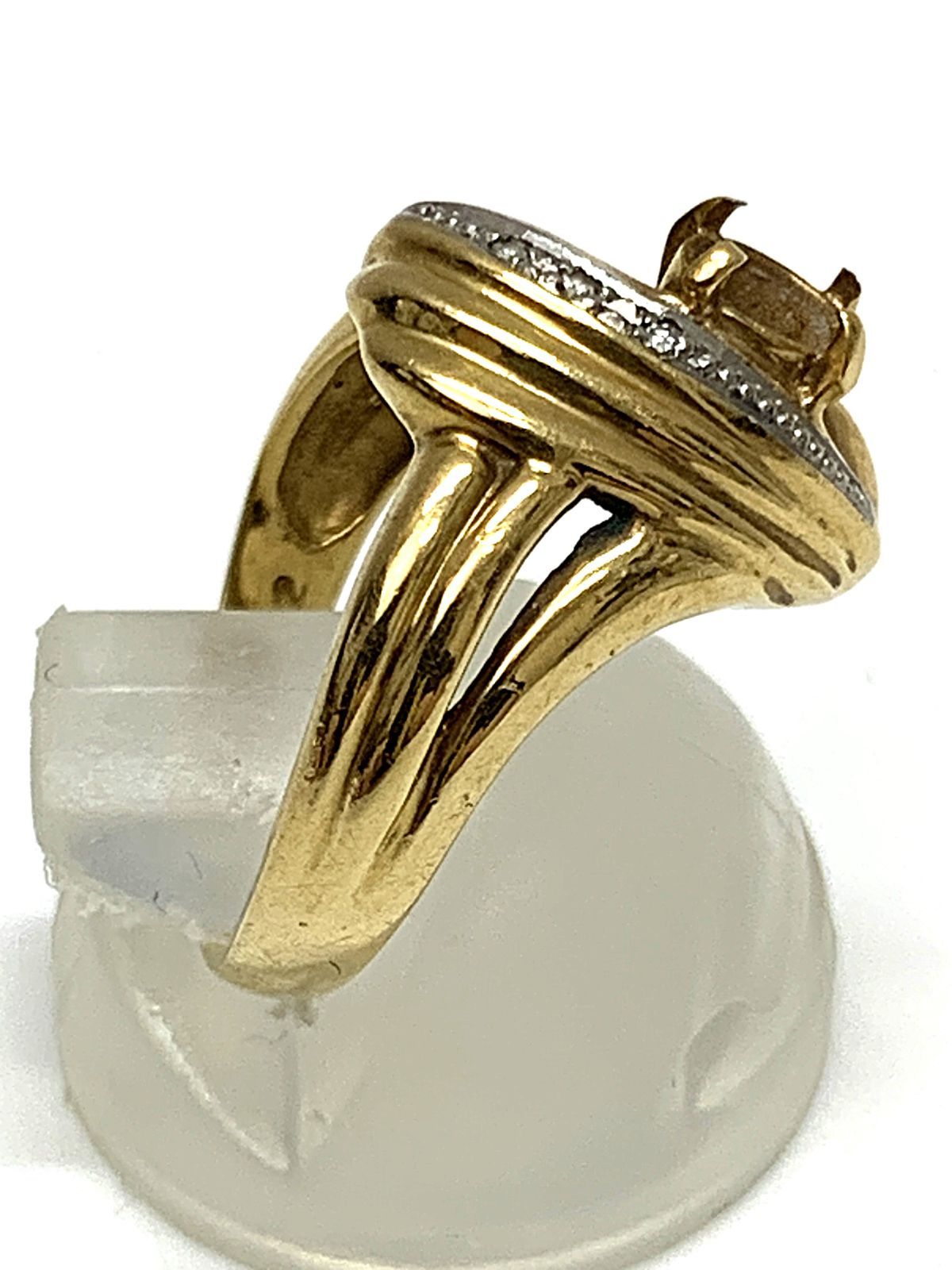 訳あり 格安》 K18 / PT900 コンビ ダイヤモンド 総計 0.02ct リング