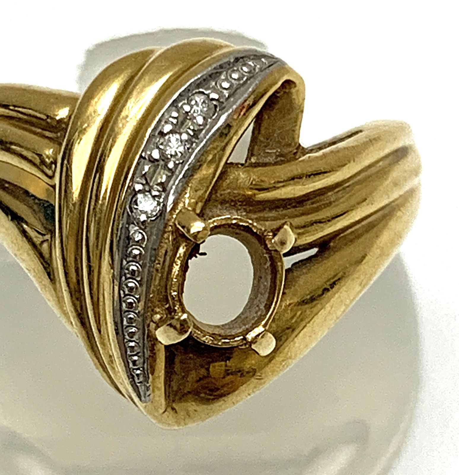 鑑定済み　K18 Pt900 ダイヤ 0.02カラット　指輪 総重量3.5g 訳あり 格安》 K18 / PT900 コンビ ダイヤモンド 総計 0.02ct リング