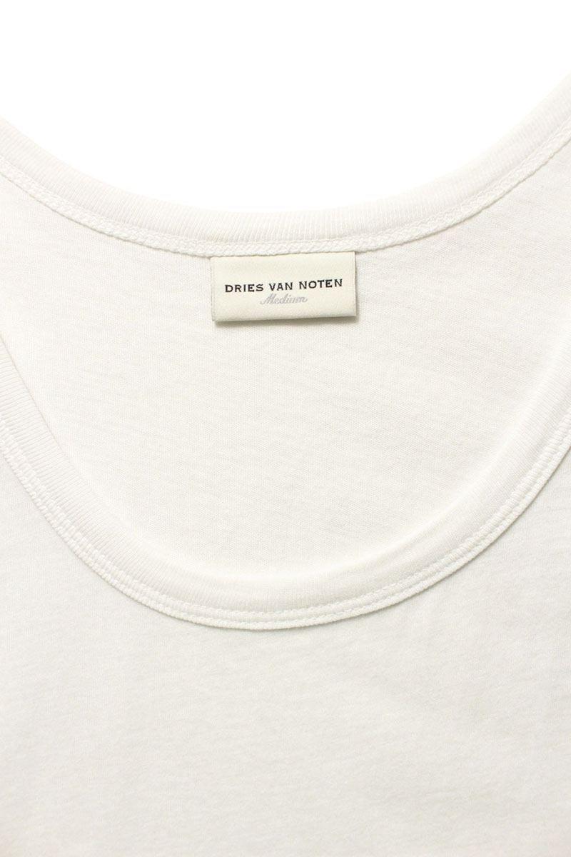 ドリスヴァンノッテン　デザインノースリーブカットソー　タンクトップ　ブラウン 中古・古着通販】DRIES VAN NOTEN (ドリスヴァンノッテン