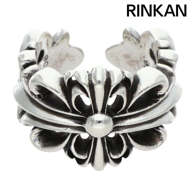 クロムハーツ DBL FLRL CRS ダブルフローラルクロス シルバーリング メンズ 19.5号