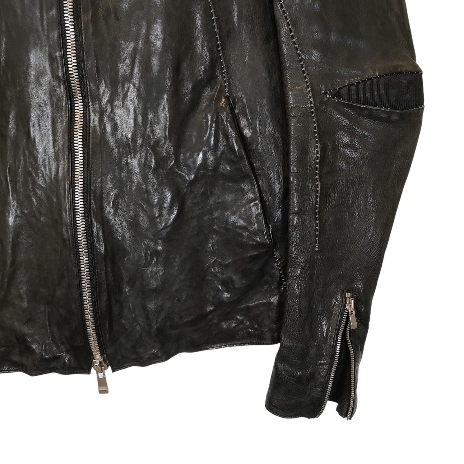 incarnation インカネーション CALF LEATHER ジャージー切替 レザー