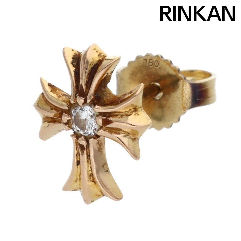 クロムハーツ 22K No2 CH CRS DIA 22K CHクロススタッド 1ダイヤ ゴールドピアス メンズ