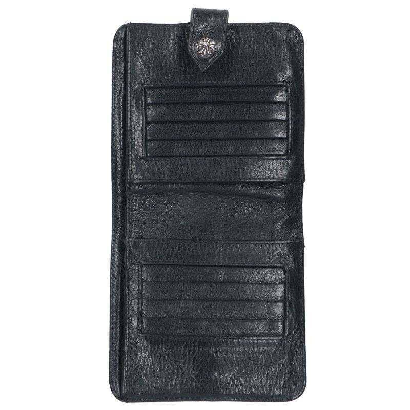 スクエアボタンビル フラップボタンレザー財布