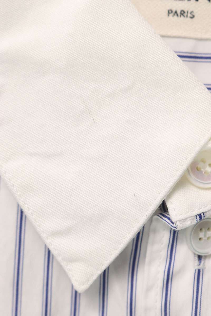  セリーヌ ボーダーロゴ刺繍半袖シャツ レディース 36 半袖 シャツ ブラウス