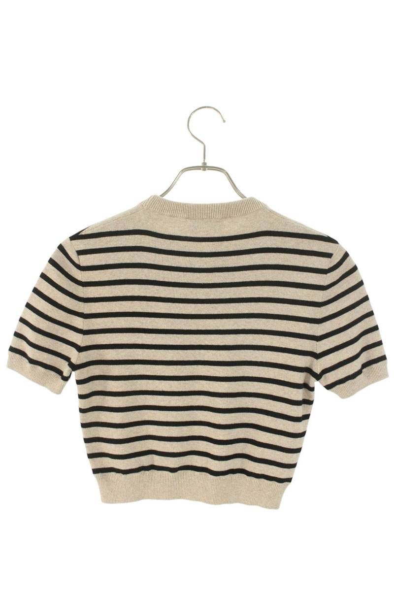  ミュウミュウ MML 739 クロップド丈ボーダーTシャツ レディース 38 半袖(Tシャツ) Tシャツ カットソー