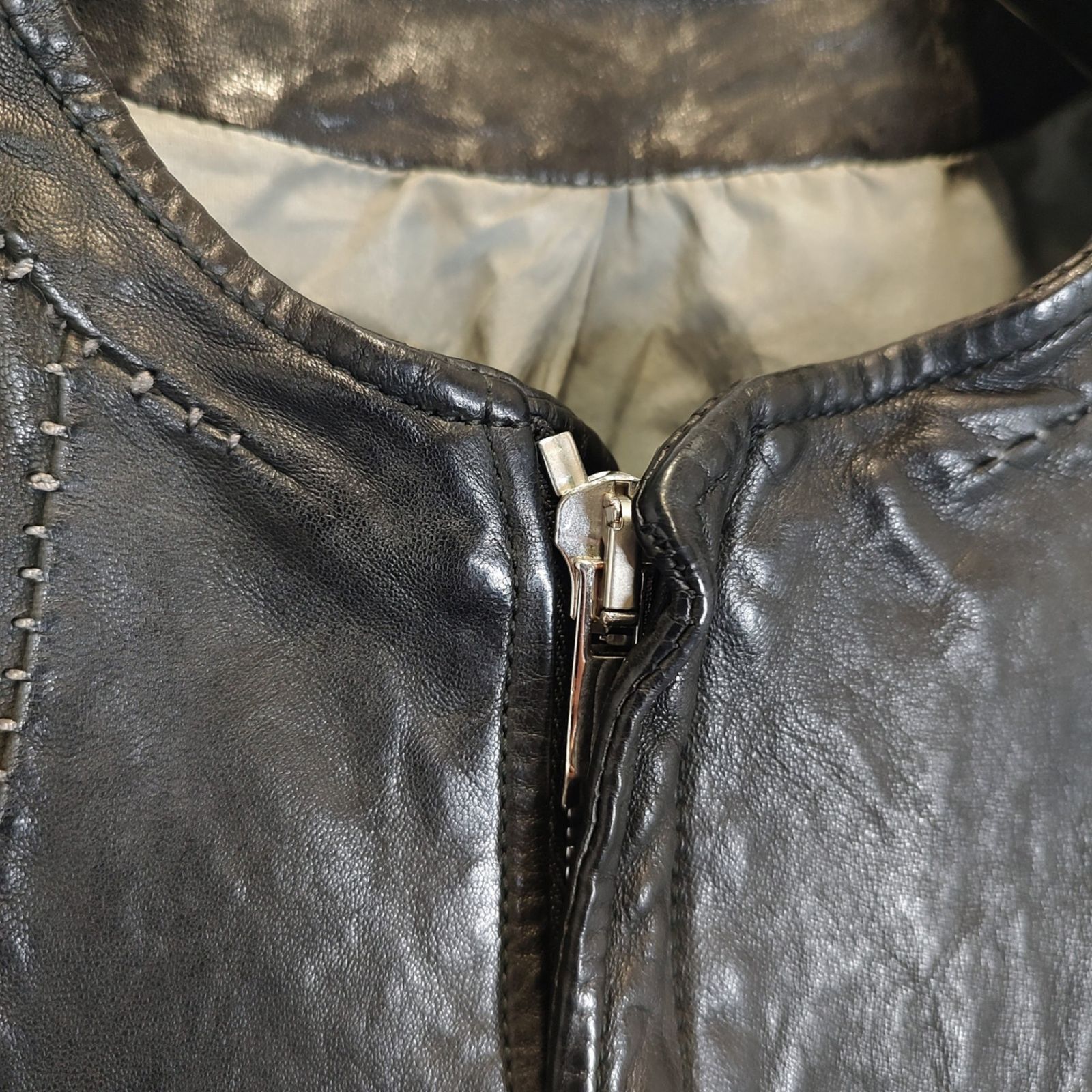 incarnation インカネーション SHEEP LEATHER NO COLLAR ZIP/F MOTO