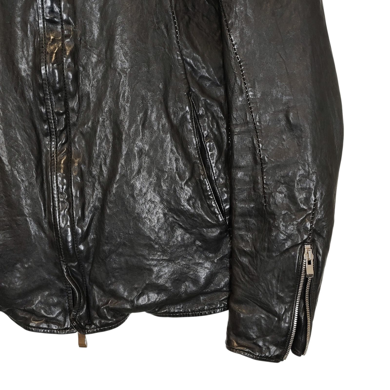 incarnation インカネーション SHEEP LEATHER NO COLLAR ZIP/F MOTO