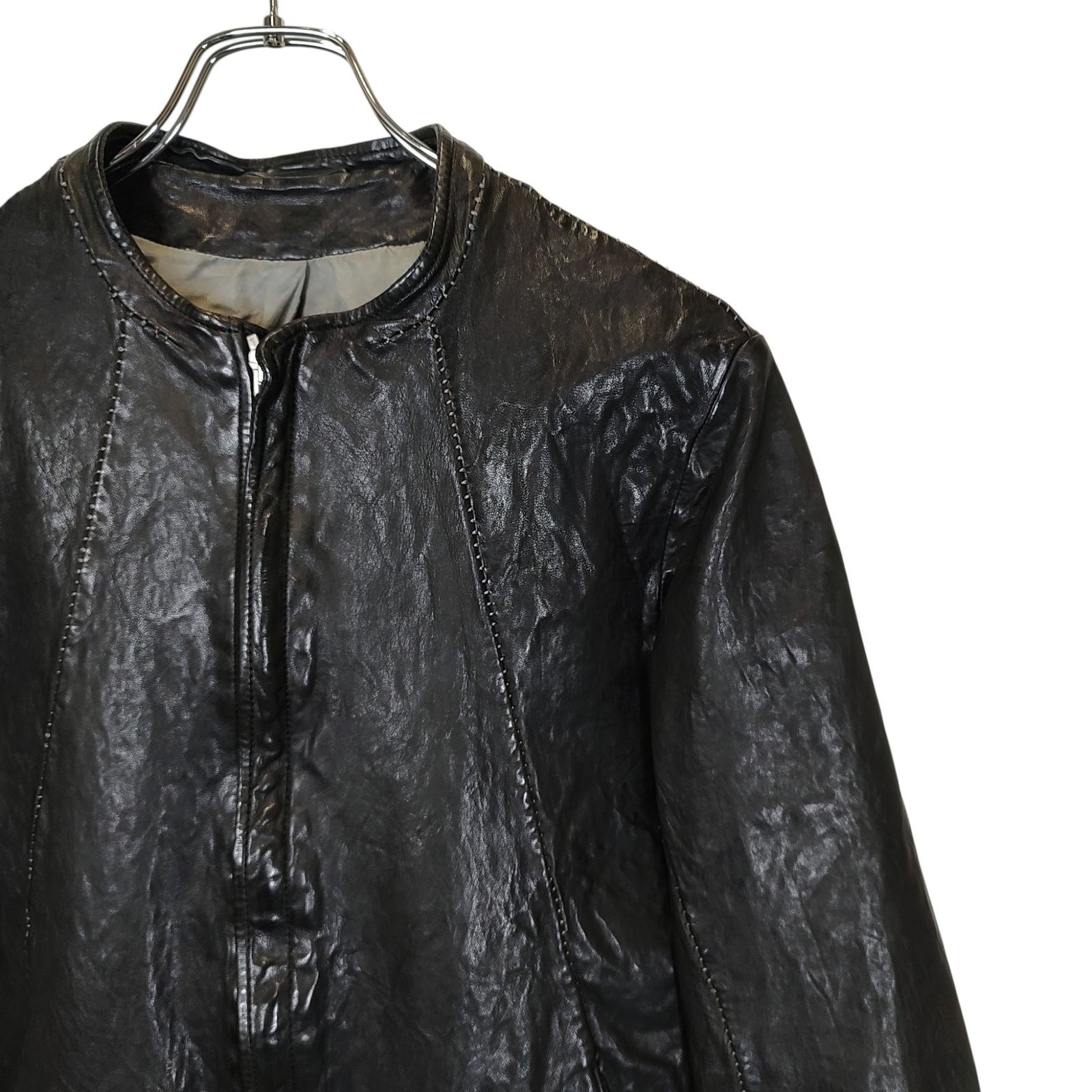 incarnation インカネーション SHEEP LEATHER NO COLLAR ZIP/F MOTO