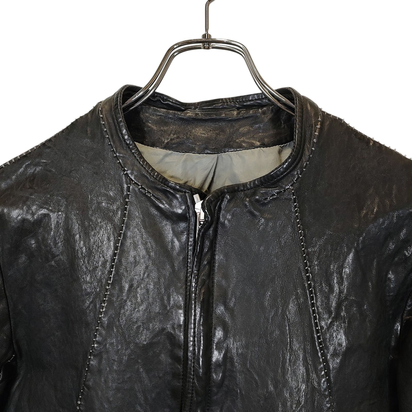 incarnation インカネーション SHEEP LEATHER NO COLLAR ZIP/F MOTO