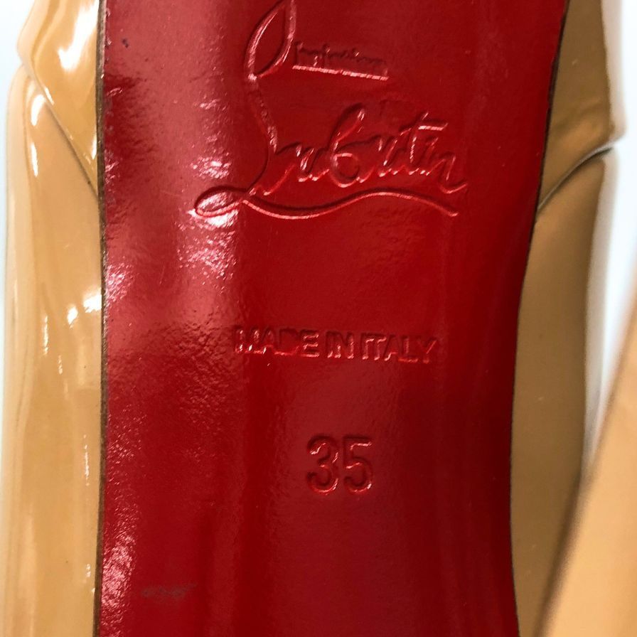  ルブタン ラウンドトゥ ハイヒール パテントレザー ベージュ AFD 2 ハイヒール パンプス パンプス